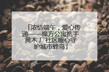 浓情端午，爱心传递——魔方公寓携手黄木 厂社区暖心守护城市蜂鸟