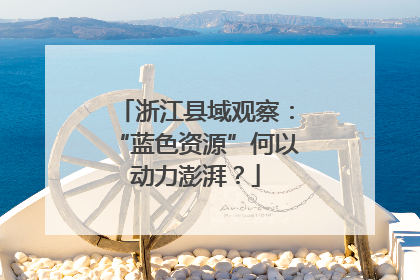 浙江县域观察：“蓝色资源”何以动力澎湃？