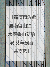 淄博市沂源县南鲁山镇：水墨鲁山艾韵浓 艾草飘香共富路