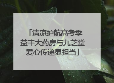 清凉护航高考季 益丰大药房与九芝堂爱心传递显担当
