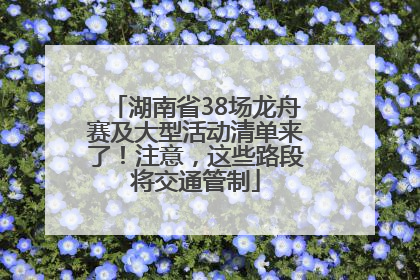 湖南省38场龙舟赛及大型活动清单来了！注意，这些路段将交通管制