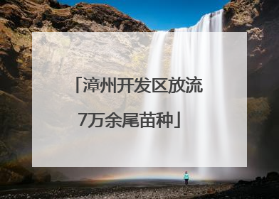 漳州开发区放流7万余尾苗种