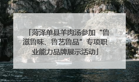 菏泽单县羊肉汤参加“鲁滋鲁味、鲁艺鲁品”专项职业能力品牌展示活动