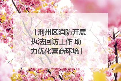 荆州区消防开展执法回访工作 助力优化营商环境