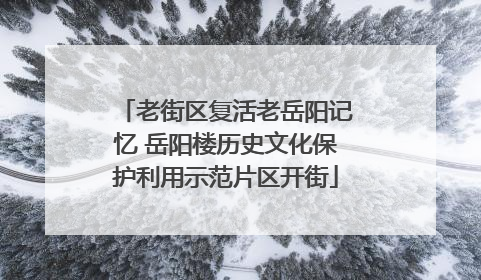 老街区复活老岳阳记忆 岳阳楼历史文化保护利用示范片区开街