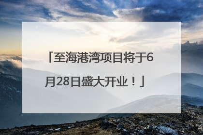 至海港湾项目将于6月28日盛大开业！