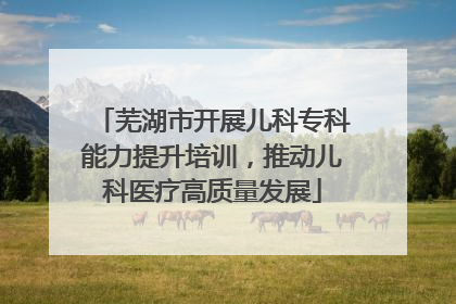 芜湖市开展儿科专科能力提升培训，推动儿科医疗高质量发展