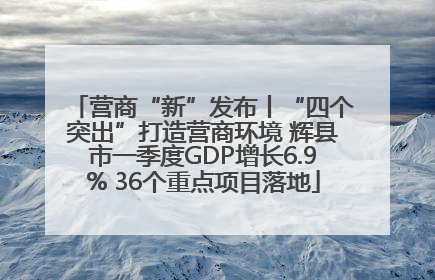 营商“新”发布丨“四个突出”打造营商环境 辉县市一季度GDP增长6.9% 36个重点项目落地