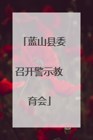 蓝山县委召开警示教育会
