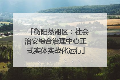 衡阳蒸湘区：社会治安综合治理中心正式实体实战化运行