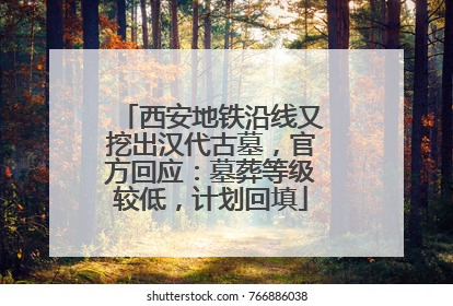 西安地铁沿线又挖出汉代古墓，官方回应：墓葬等级较低，计划回填