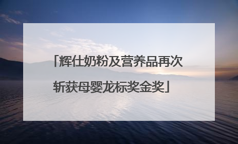 辉仕奶粉及营养品再次斩获母婴龙标奖金奖