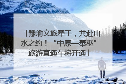 豫渝文旅牵手，共赴山水之约！“中原—奉巫”旅游直通车将开通