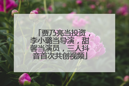 贾乃亮当投资，李小璐当导演，甜馨当演员，三人抖音首次共创视频