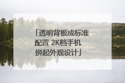 透明背板成标准配置 2K档手机拼起外观设计