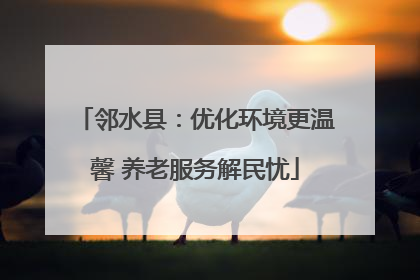 邻水县：优化环境更温馨 养老服务解民忧