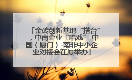金砖创新基地“搭台”，中南企业“唱戏” 中国（厦门）-南非中小企业对接会在厦举办