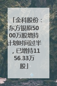 金科股份：东方银原5000万股增持计划时间过半，已增持1156.33万股