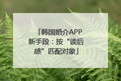 韩国婚介APP新手段：按“读后感”匹配对象