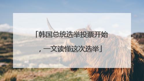 韩国总统选举投票开始，一文读懂这次选举