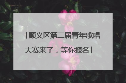 顺义区第二届青年歌唱大赛来了，等你报名