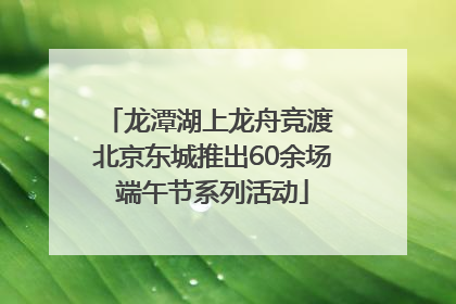龙潭湖上龙舟竞渡 北京东城推出60余场端午节系列活动
