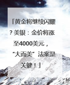 黄金将继续闪耀？美银：金价将涨至4000美元，“大而美”法案是关键！