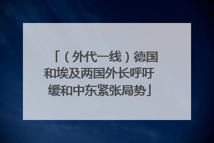 （外代一线）德国和埃及两国外长呼吁缓和中东紧张局势