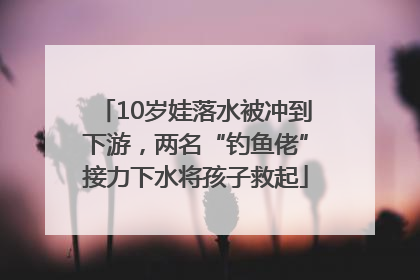 10岁娃落水被冲到下游，两名“钓鱼佬”接力下水将孩子救起