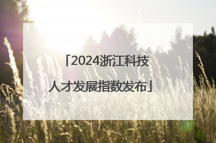 2024浙江科技人才发展指数发布