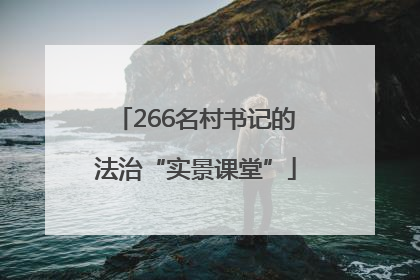 266名村书记的法治“实景课堂”